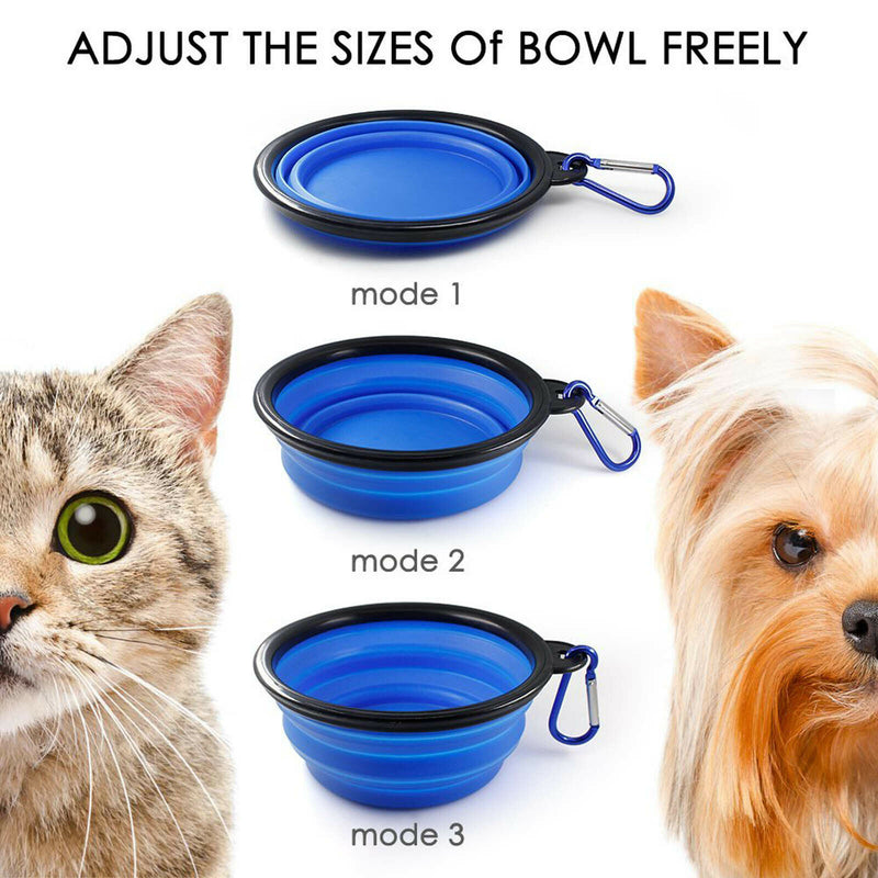 [2-CHAMBER DESIGN] Pet Food Container with Collapsible Dog Bowls for Dogs Cats