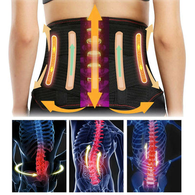 Ergonomic Design & Breathable Lumbar Support Belt Lumbosacral Back Brace, M L XL