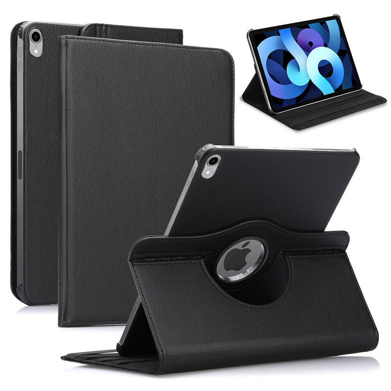 For iPad Air 4th Gen 10.9" Rotatable Leather Stand Smart Case+HD Tempered Glass