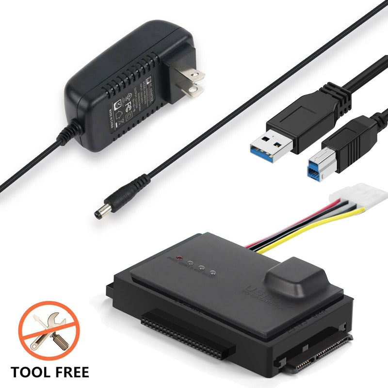 SATA/IDE to USB 3.0 Adapter Converter for 2.5/3.5 Inch IDE&SATA External HDD SSD