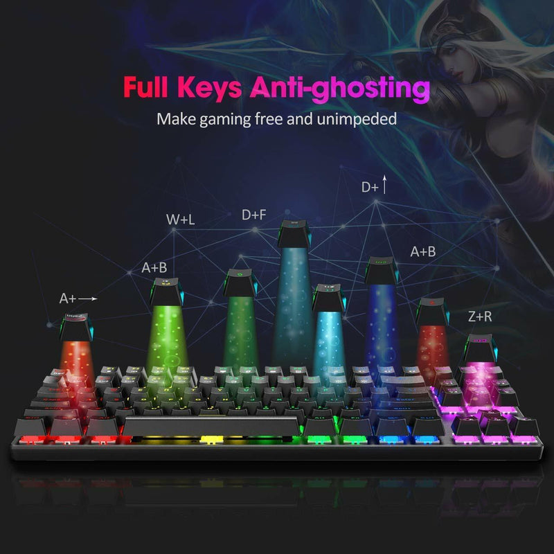 Detachable & Ergonomic Mechanical Keyboard and Mouse Combo RGB Gaming 104 Keys