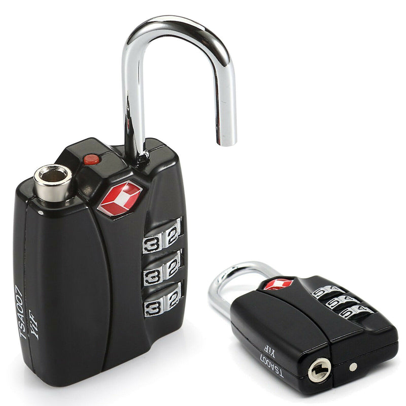 TSA Luggage Locks - 3 Digit Combination Steel Padlocks for Suitcases & Baggage