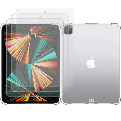 For iPad Pro 11"/12.9" 2021-2018 Ultra Clear Soft Case Cover + Screen Protector