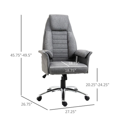 Executive Chair Office High Back Padded Swivel Computer Seat Ergonomic Grey