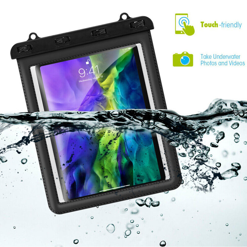 For iPad Pro 11" 2020 / 2018 IPX8 Certified Waterproof iPad Dry Bag Pouch, Black