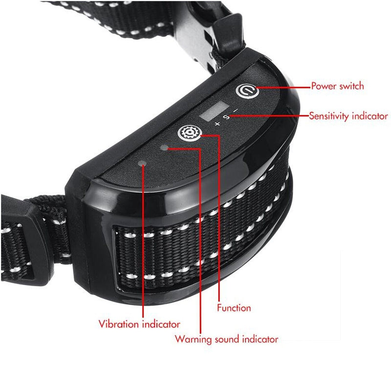 Anti Dog No Shock Bark Collar LED Indicator Rechargeable Anti Barking Waterproof