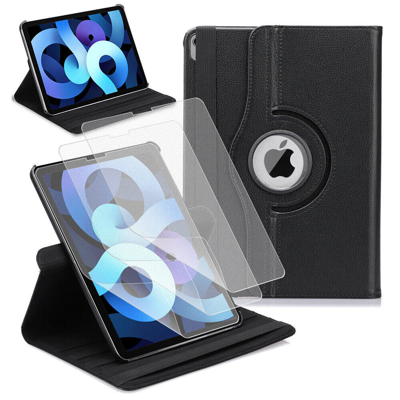 Rotating Multi-Angle Viewing Folio Stand Cover & Matte PET Film for iPad Air 4th