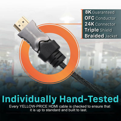 Certified 8K HDMI 2.1 Cable Ultra High Speed Supports 48Gbps 8K@60Hz 4K@120Hz CA