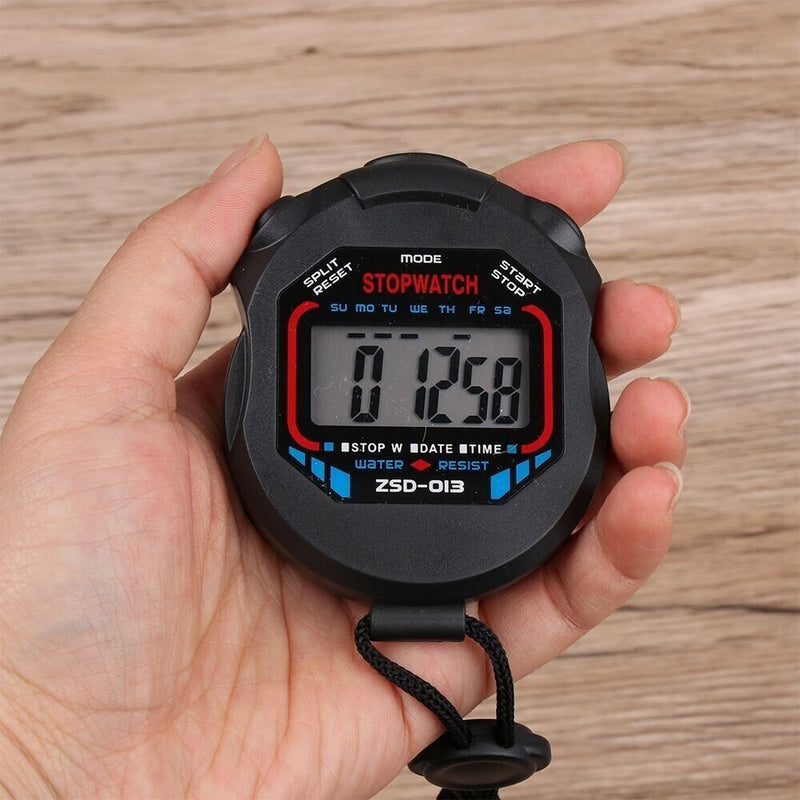 Digital Handheld Sports Adjustable Stopwatch Stop Watch Timer Alarm Counter CA