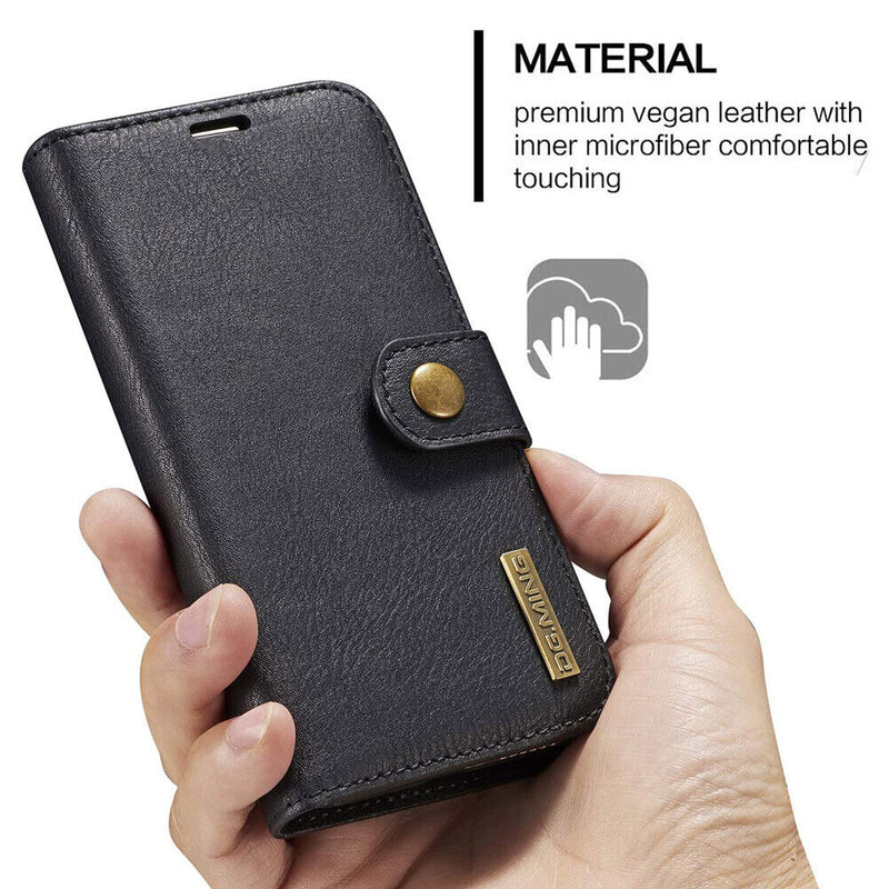 [Card Slot] Luxury Leather Wallet Case & 2xTempered Glass Films for Galaxy S21+