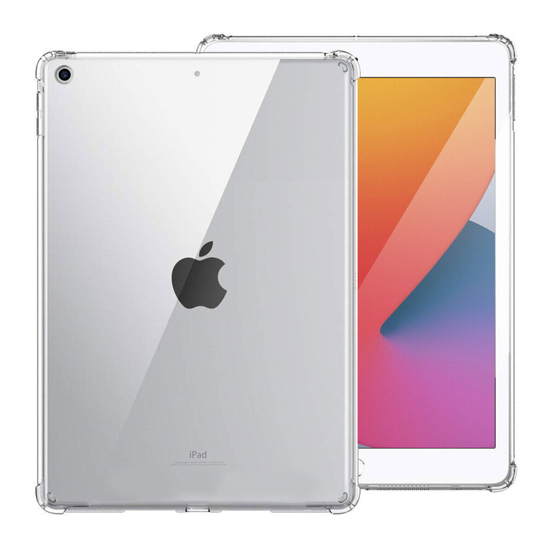 Apple iPad 8th / 7th 10.2 Clear TPU Soft Case w/ Air Cushion + HD Tmepered Glass