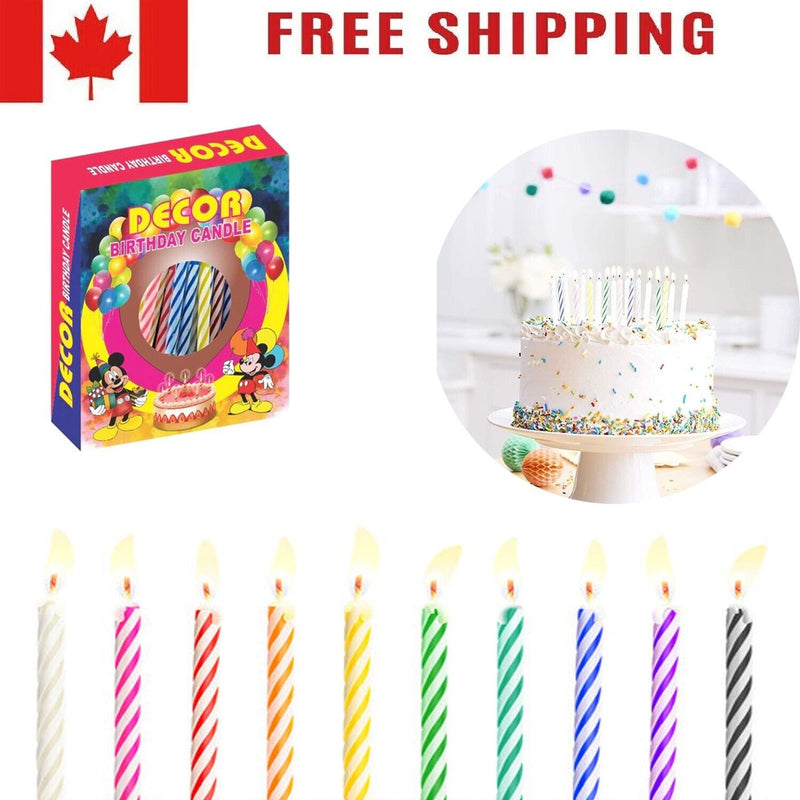 12x Spiral Birthday Anniversary Cake Toppers Candles Party Candle for Girls Boys