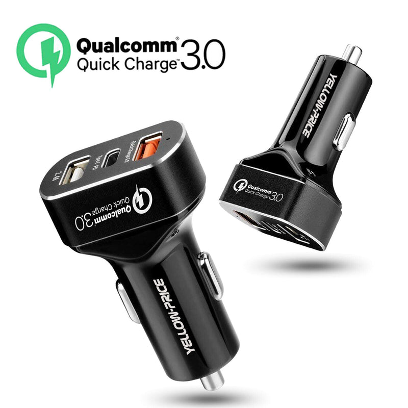 30W 8.4A 3-Port Car Charger Super Fast Charging for iPhone 11 Pro, Galaxy S20+