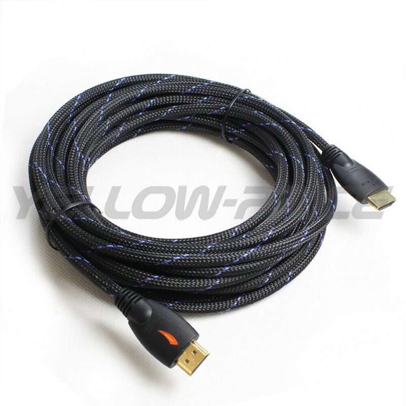 1080P HDMI Cable v1.4 High Speed 3D 30ft Long Wire Cord Braided With Ethernet CA