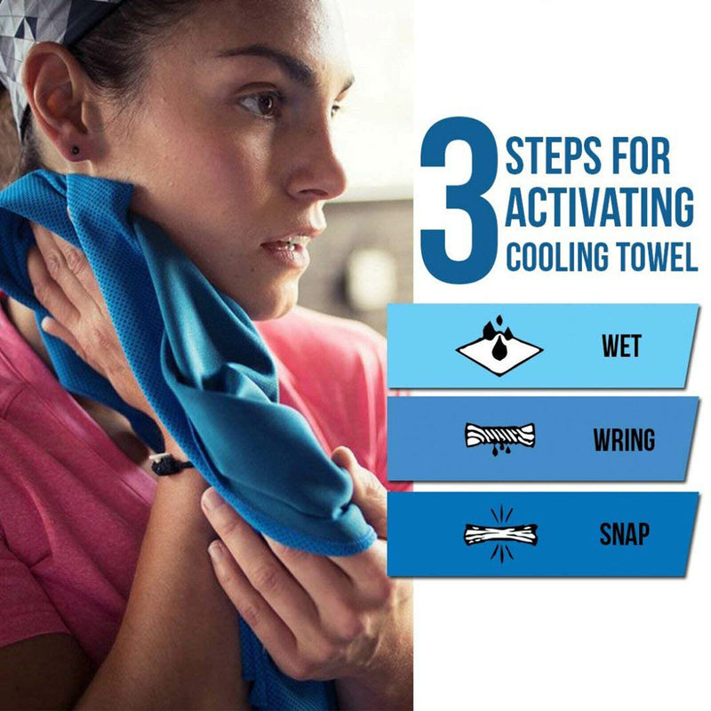 Quick Dry Fitness Ice Cold Towel for Instant Relief Use as Cooling Neck Headband