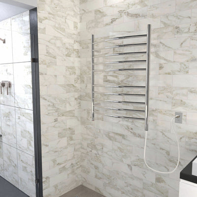 Amba Radiant Curved 10 Bar Electric Bathroom Towel Warmer, Stainless Steel
