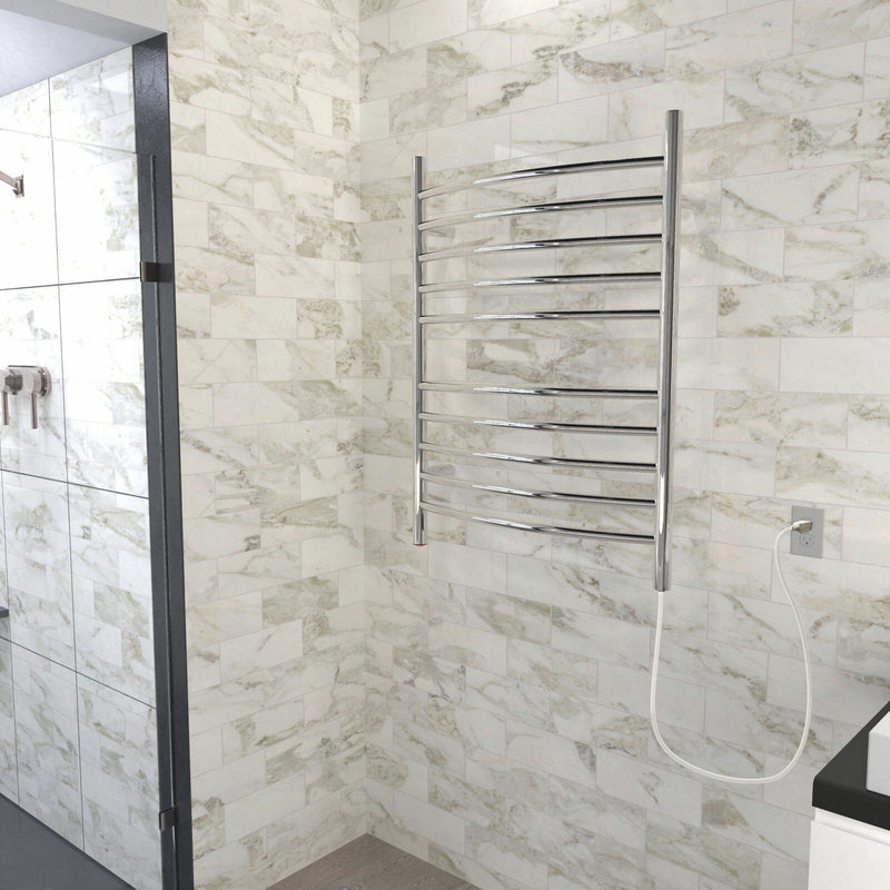 Amba Radiant Curved 10 Bar Electric Bathroom Towel Warmer, Stainless Steel