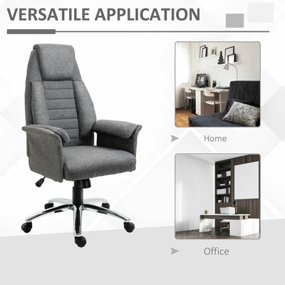 Executive Chair Office High Back Padded Swivel Computer Seat Ergonomic Grey