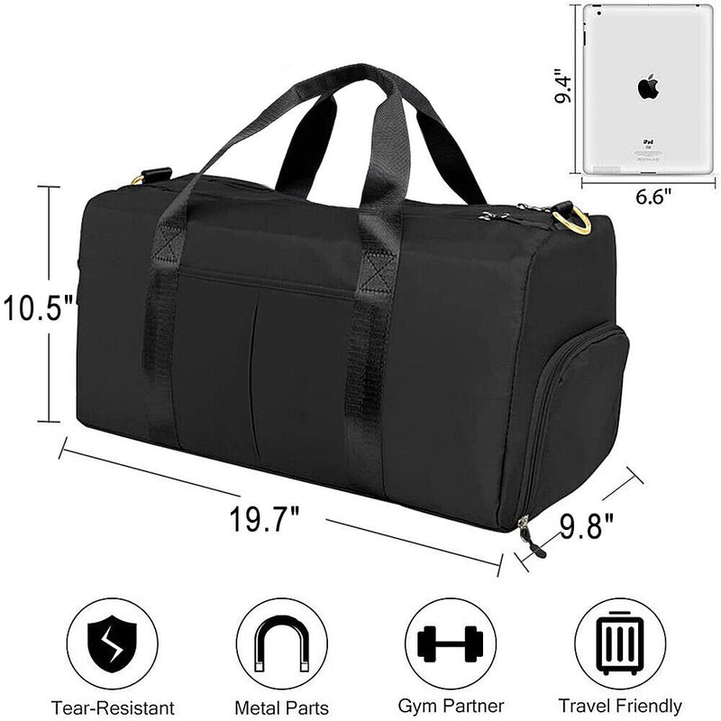 Sports Gym Bag with Wet Pocket & Shoes Compartment for Men and Women Lightweight