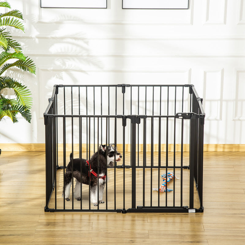 Pet Safety Gate 8-Panel Playpen Fireplace Christmas Tree Fence Stair Barrier