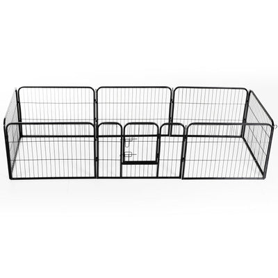 Heavy Duty Pet Playpen Dog Exercise Pen Cat Fence Black 8 Panel 24" 32" 39.4"