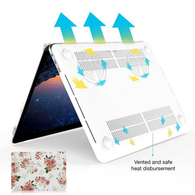 3 IN 1 Vintage Flower Hard Shell & KB Cover & LCD Film for Apple MacBook Pro 13"