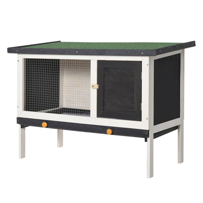 Indoor/Outdoor Wood Rabbit Hutch, Bunny Cage w/Slide-Out Tray, Openable Roof 196393161425