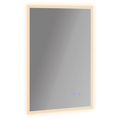 kleankin LED Bathroom Mirror, Wall Mounted Lighted Vanity Mirror w/ Smart Touch