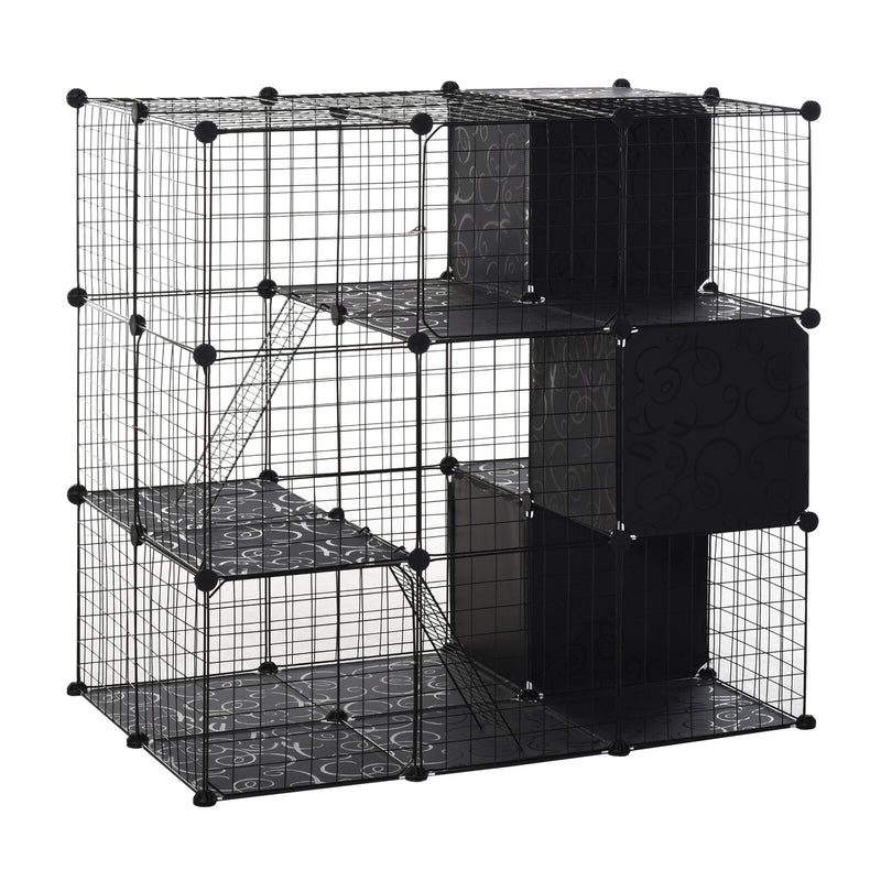 Indoor Cage for Small Animals w/ Storage 41.25&quot; L x 27.5&quot; W x 41.25&quot; H, Black 842525170994