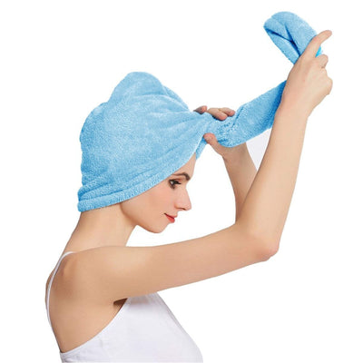 CA Quick Hair Drying Bath Towel Wrap Microfibre Cap For Use Daily