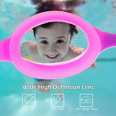 Kids/Child Swimming Goggles [Clear Vision, UV Protection, Anti-Fog, No Leaking]