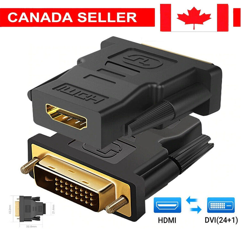 DVI-D 24+1 Male to HDMI Female Adapter Converter Gold Plated Connector For TV PC