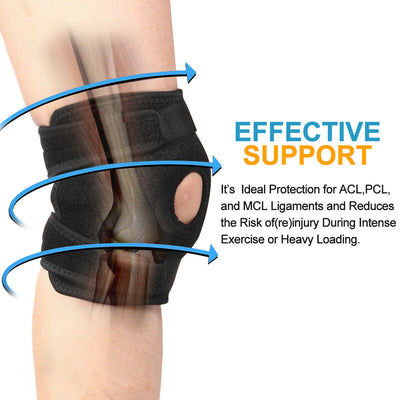 KNEE BRACE PATELLA SUPPORT NEOPRENE STABILISING BELT ADJUSTABLE STRAP, 1/2 PIECE