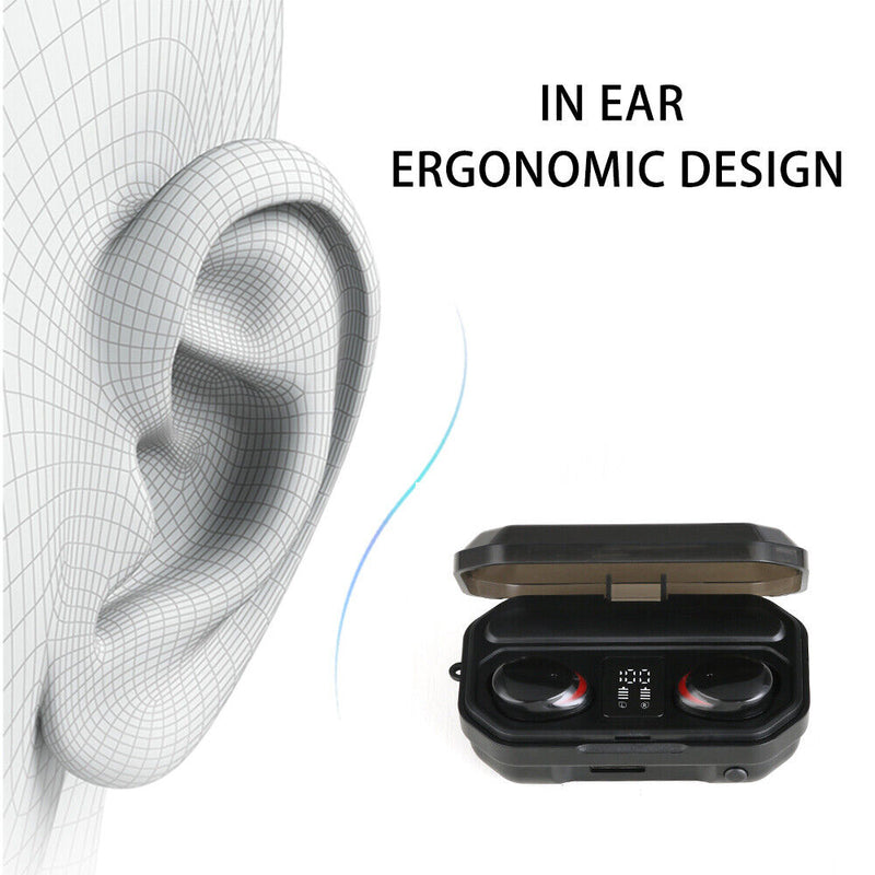 True Wireless Bluetooth 5.0 in-Ear Earbuds (Built-in Mic,Stereo,40Hrs Playtime)