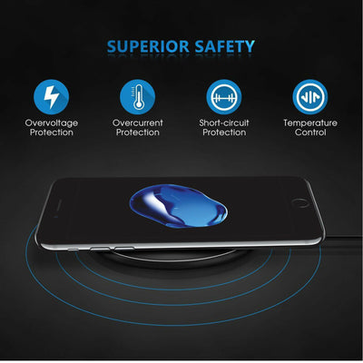 Qi-Certified 10W Max Fast Wireless Charging Pad for Galaxy S20 S10 S9 Note10 9 8