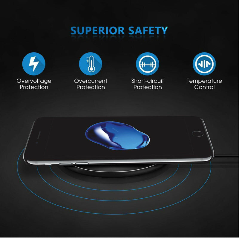 Qi-Certified 10W Max Fast Wireless Charging Pad for Galaxy S20 S10 S9 Note10 9 8