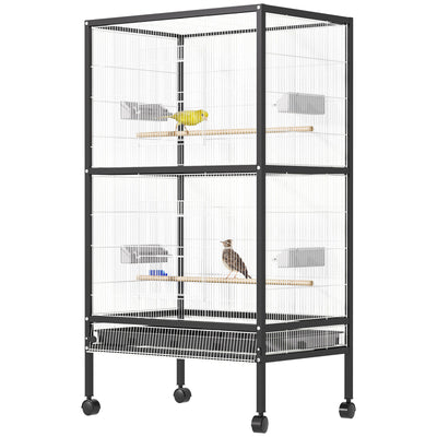 Large Bird Parrot Cage Play Top Finch Macaw Cockatoo House Pet Supply w/ Wheels