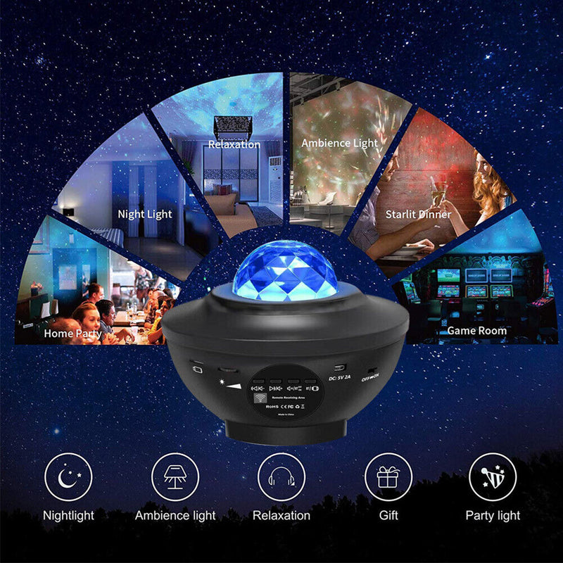 3 in 1 LED Ocean Wave Projector Star Sky Night Light for Christmas Gift/Kids CA