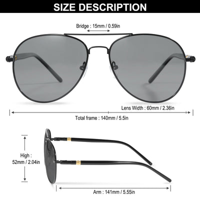 Yellow-Price Classic Polarized Aviator Sunglasses with Natural & HD Clear Vision