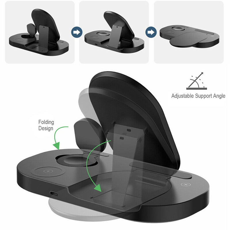 3 IN 1 Wireless Charging Station Qi 15W for iPhone 12/11/Xs/XR/8,iWatch SE/6/5/4