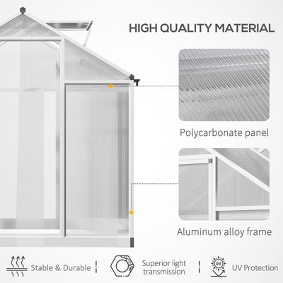 4' L x 6' W Stable Outdoor Walk-In Cold Frame Garden Greenhouse Planter