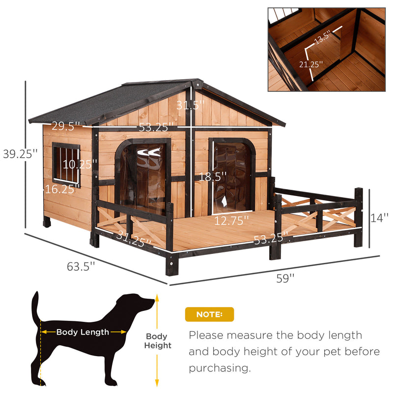 Wooden Elevated Backyard All Weather Rustic Log Cabin Pet Dog House Kit