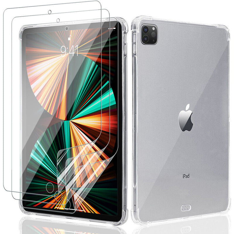 For iPad Pro 11"/12.9" 2021-2018 Ultra Clear Soft Case Cover + Screen Protector