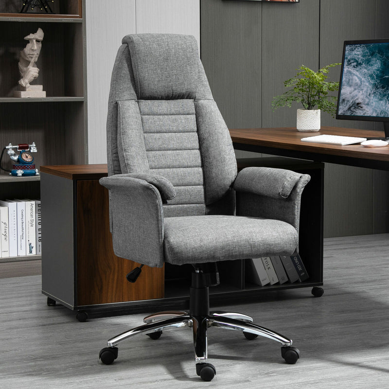 Executive Chair Office High Back Padded Swivel Computer Seat Ergonomic Grey