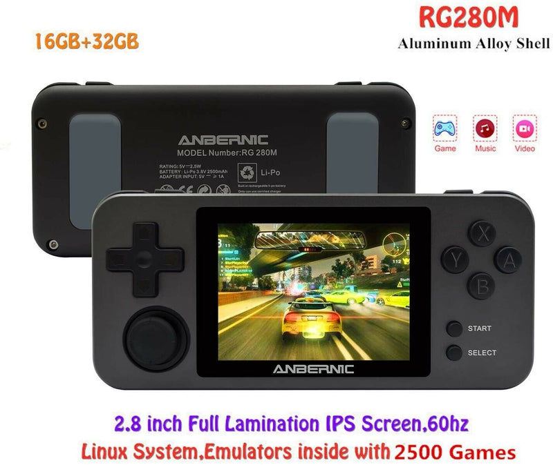 ANBERNIC RG280M Retro MINI Game Console 64Bit 2.8&quot; IPS 48G 5000 Games-Space Grey