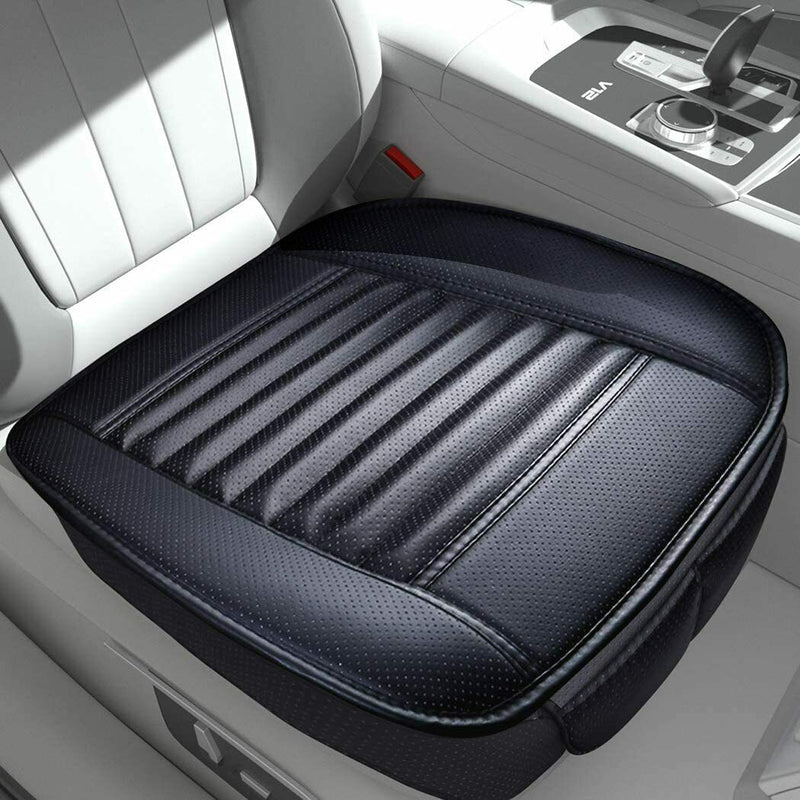 Wrapping Car Front Seat Cushion Cover Pad Mat for Auto with PU Leather(Black)