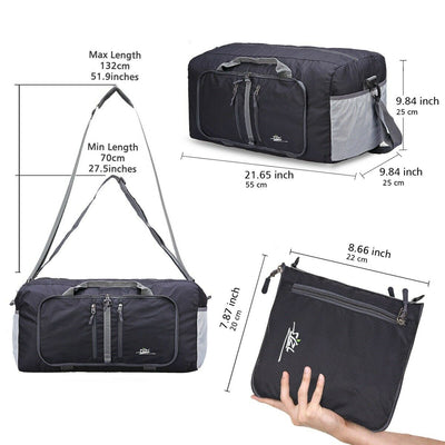 Water & Tear Resistant 40L Foldable Packable Travel Weekender Duffle Bag CA