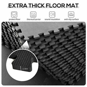 Soft Interlocking Floor Mats 216 Square Feet Waterproof Exercise Workout