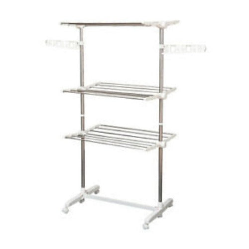 3 Tier Clothes Drying Rack Collapsible Laundry Hanger Indoor Outdoor