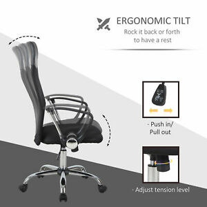 Executive Office Chair High Back Mesh Chair Seat Office Desk Chairs, Black